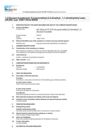 (cas 125971-94-0) MSDS
