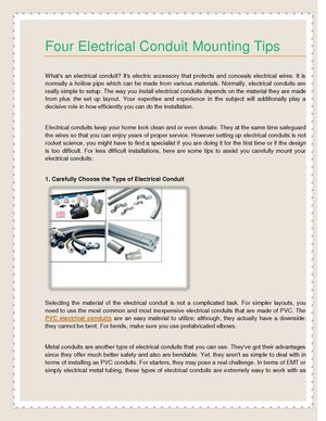 Four Electrical Conduit Mounting Tips