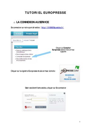 Tutoriel EUROPRESSE