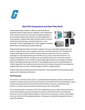 Programmable Logic Controller - Basic PLC Components