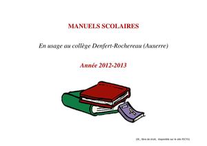 Manuels scolaires en usage au Collège