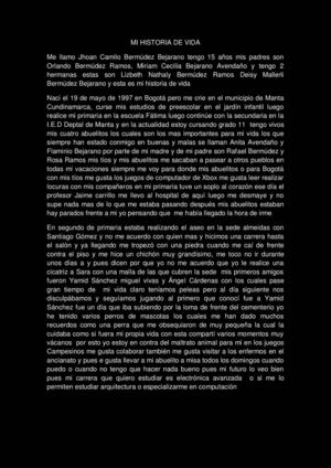 Biografia De Jhoan Camilo Bermudez