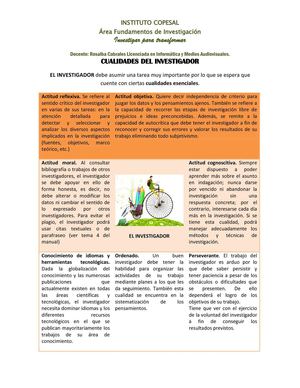 Cualidades del investigador