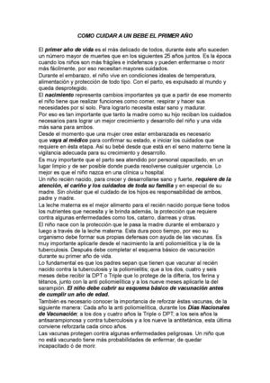 COMO CUIDAR A UN BEBE EL PRIMER AÑO