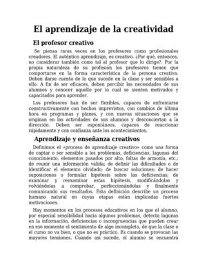 el aprendizaje creatividad
