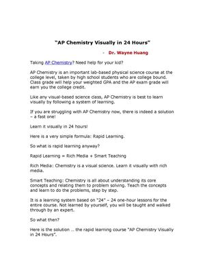 AP Chemistry Audio Books