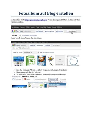 Fotoalbum auf Blog erstellen