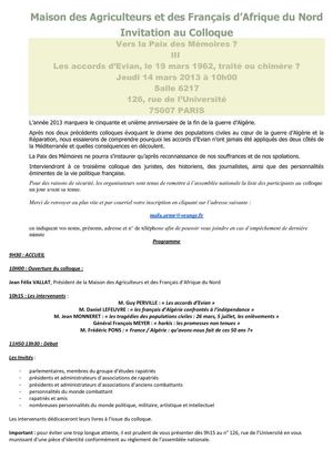 Colloque du 14 mars