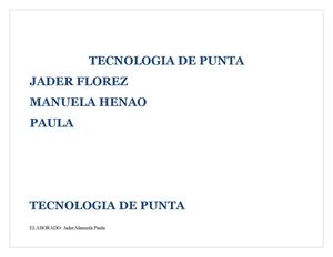 TECNOLOGIA DE PUNTA