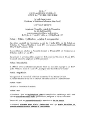 Réglement de la pétanque