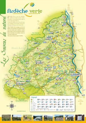 Carte touristique de l'Ardeche Verte