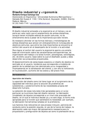 Diseño Industrial y Ergonomía