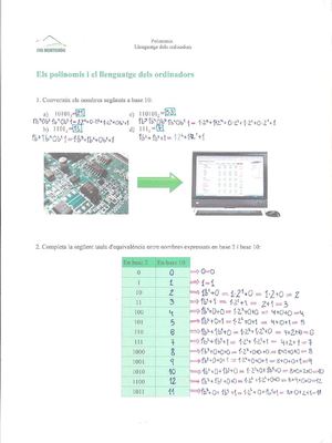 EL LLENGUATGE DELS ORDINADORS I MOVIMENTS D'UN ROBOT ARTICULAT