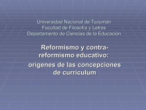 Reformismo y Contrarreformismo