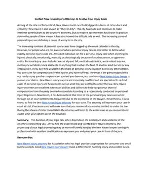 Contact New Haven Injury Attorneys to Resolve Your Injury Cases