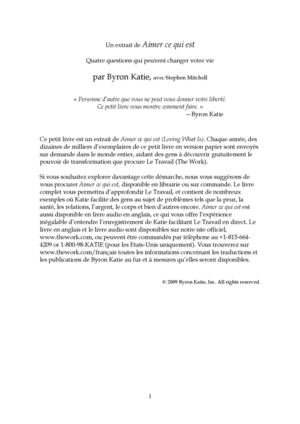 Byron Katie -Aimer ce qui Est - extrait