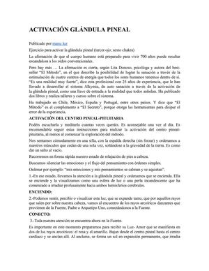 ACTIVACION DE LA GLANDULA PINEAL