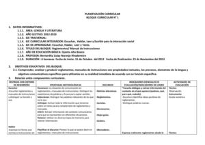 Planificacion curricular 5 año