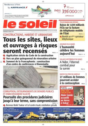 Edition du 8 mars 2013