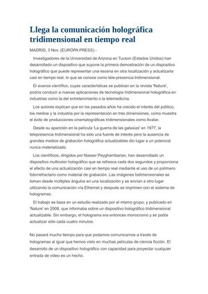 comunicación holografica