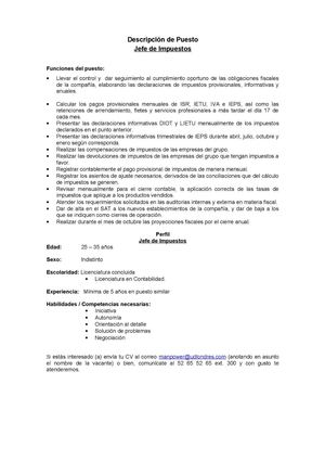 JEFE DE IMPUESTOS