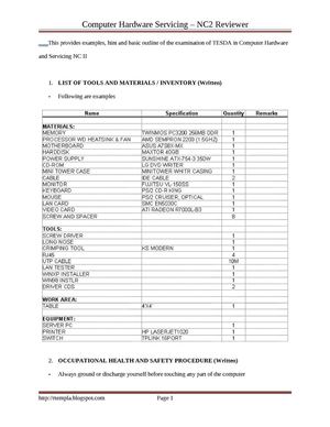 CHS-NC2 Reviewer - With Oral Questioning by rontemps