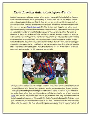 Ricardo Kaka stats,soccer,SportsPundit