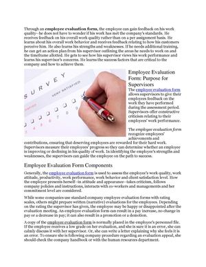 Employee Evaluation Form: Exactly How They Function