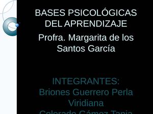 Bases Psicologicas del Aprendizaje 