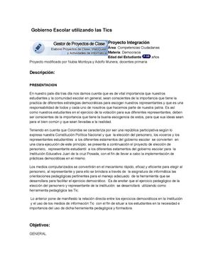 unidad de enseñanza del gobierno escolar