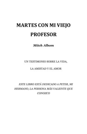 Martes con mi viejo profesor
