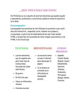 HOT POTATOES SOFTONIC