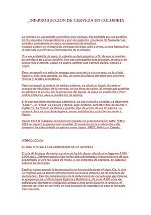 IND.PRODUCCION DE CERVEZA
