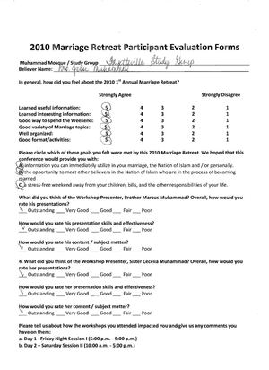 Marriage Retreat Surveys