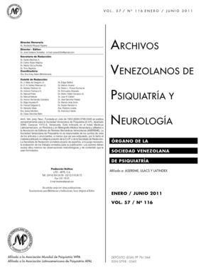 ARCHIVOS  VENEZOLANOS DE  PSIQUIATRÍA Y  NEUROLOGÍA ENERO / JUNIO 2011  VOL. 57 / Nº 116