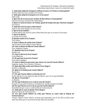 Solucionari qüestionari Laura a la ciutat dels sants