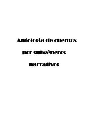 LOS SUBGÉNEROS NARRATIVOS