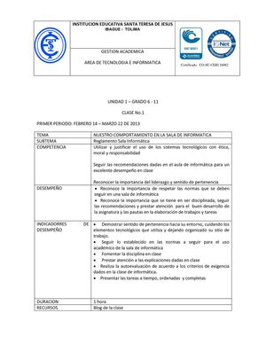 Comportamiento en la sala de informatica 