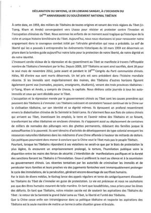 54ème ANNIVERSAIRE TIBETAIN