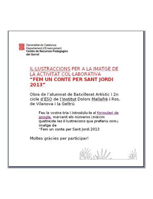 Dissenys per Sant Jordi 2013 dels Alumnes de l'INS Dolors Mallafré