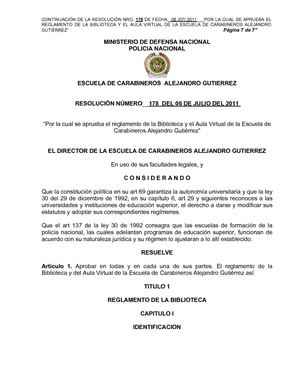 RESOLUCIÓN DE LA BIBLIOTECA 