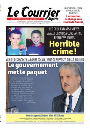 Le Courrier d'Algérie du Mercredi 13 mars 2013