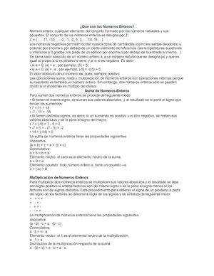 Que son los numeros enteros