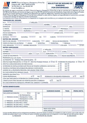 solicitud - seguro de subsidio por enfermedad