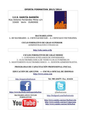 Oferta formativa 2013/2014
