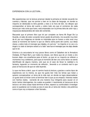 Experiencia con la Lectura..