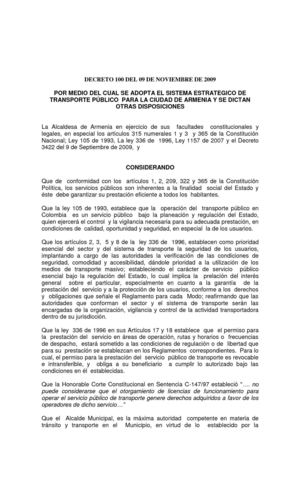 DECRETO 100 DE 2009