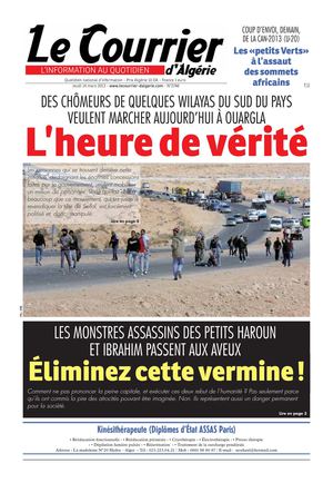 Le Courrier d'Algérie du jeudi 14 mars 2013