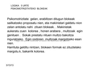 psikomotrizitate blokeak.