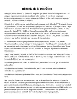 LA HISTORIA DE LA ROBOTICA